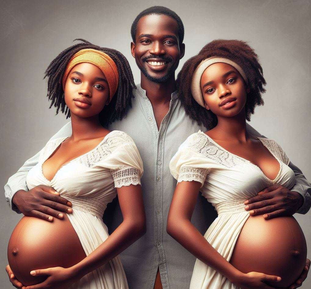 Kenyan Man Ignites Social Media After Posing With 2 Pregnant Women In Photo-shoot