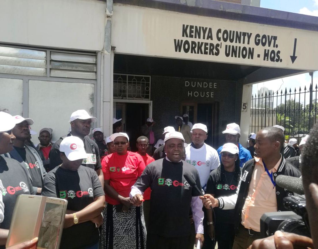 Kenya County Government Workers Union Protests Nairobi Payroll Purge Over Biometric Registration 